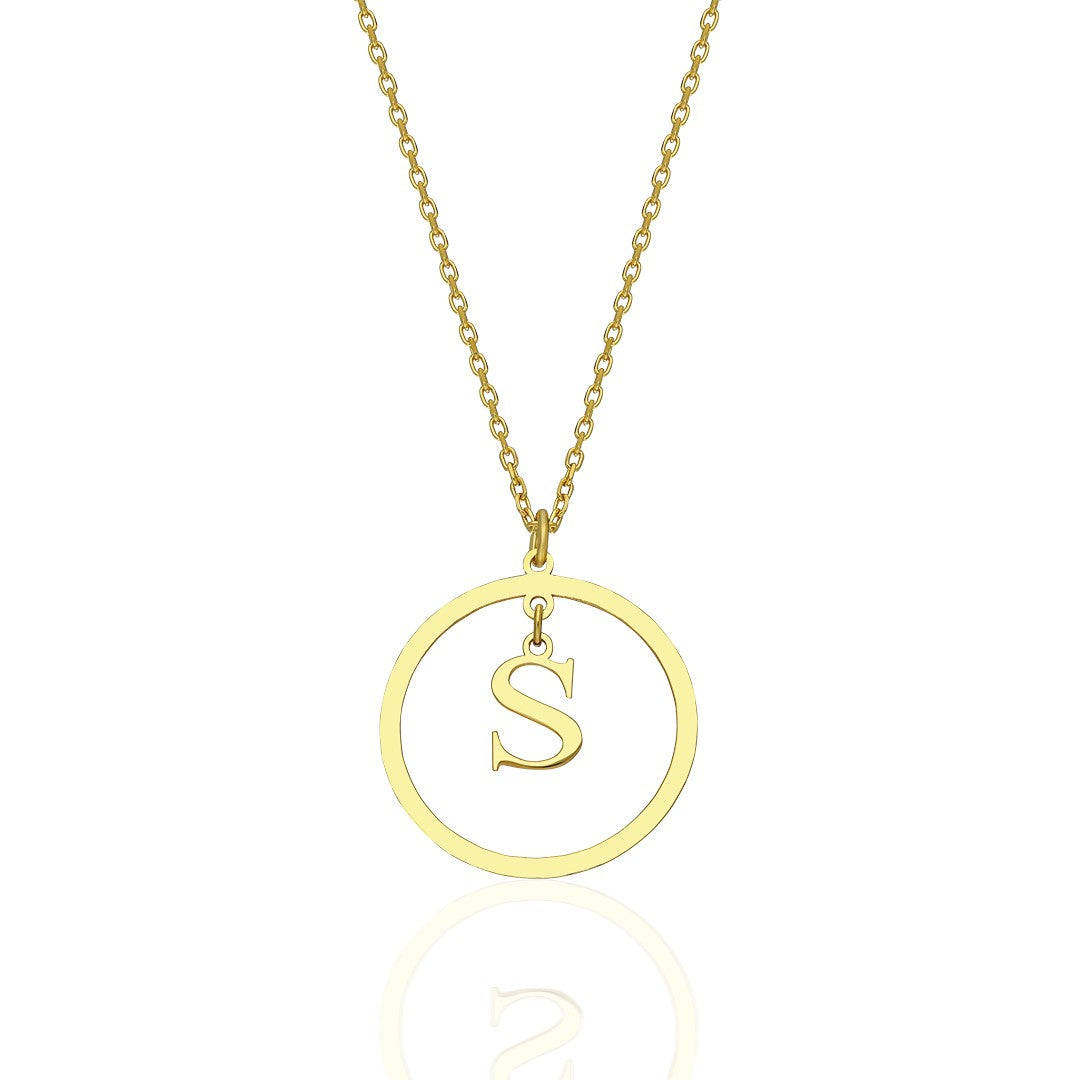 Name Necklace - Round Hanging Letter Necklace