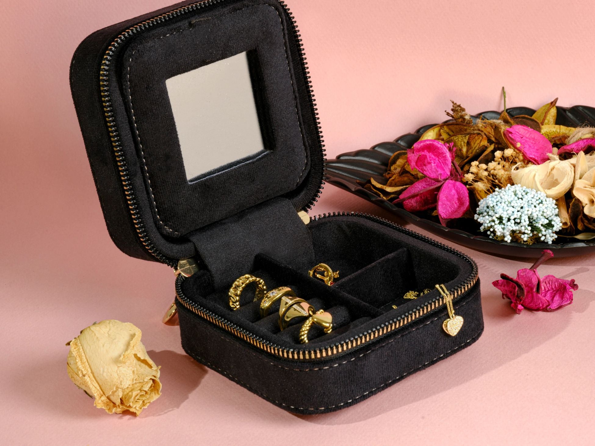 Black Travel Jewelry Box