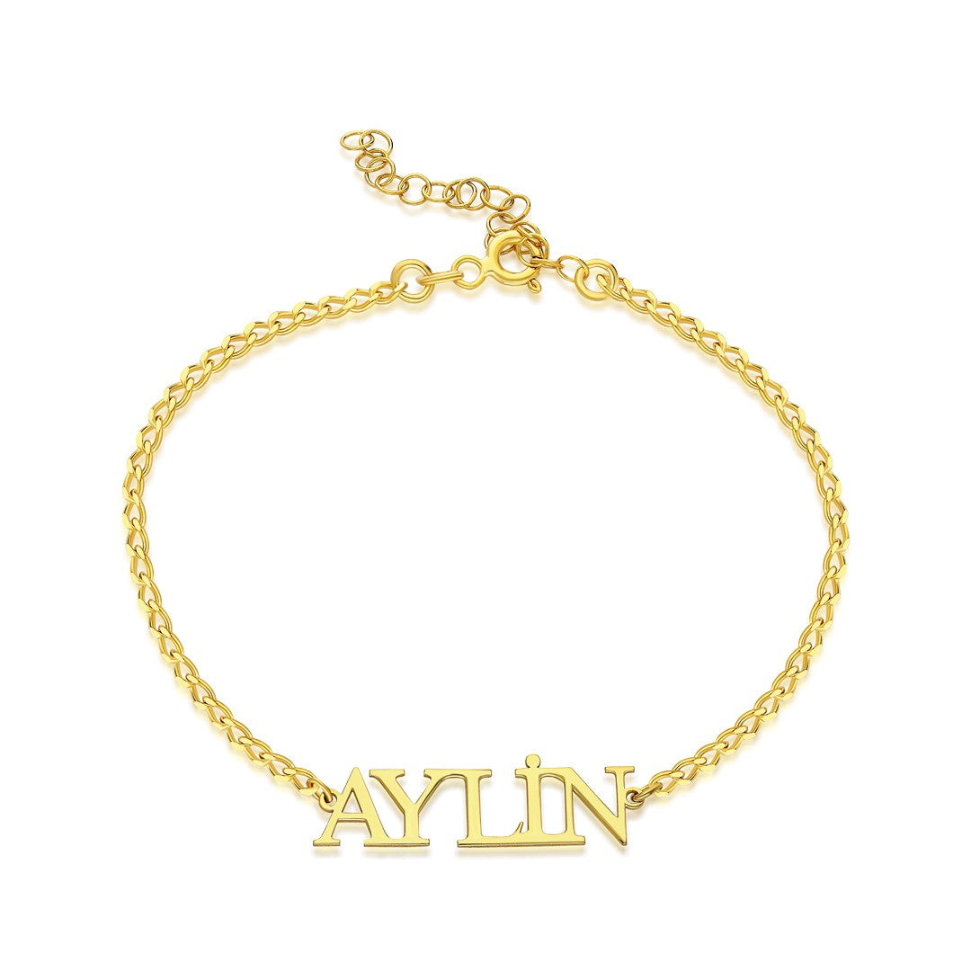 14K GOLD Standard Name Bracelet