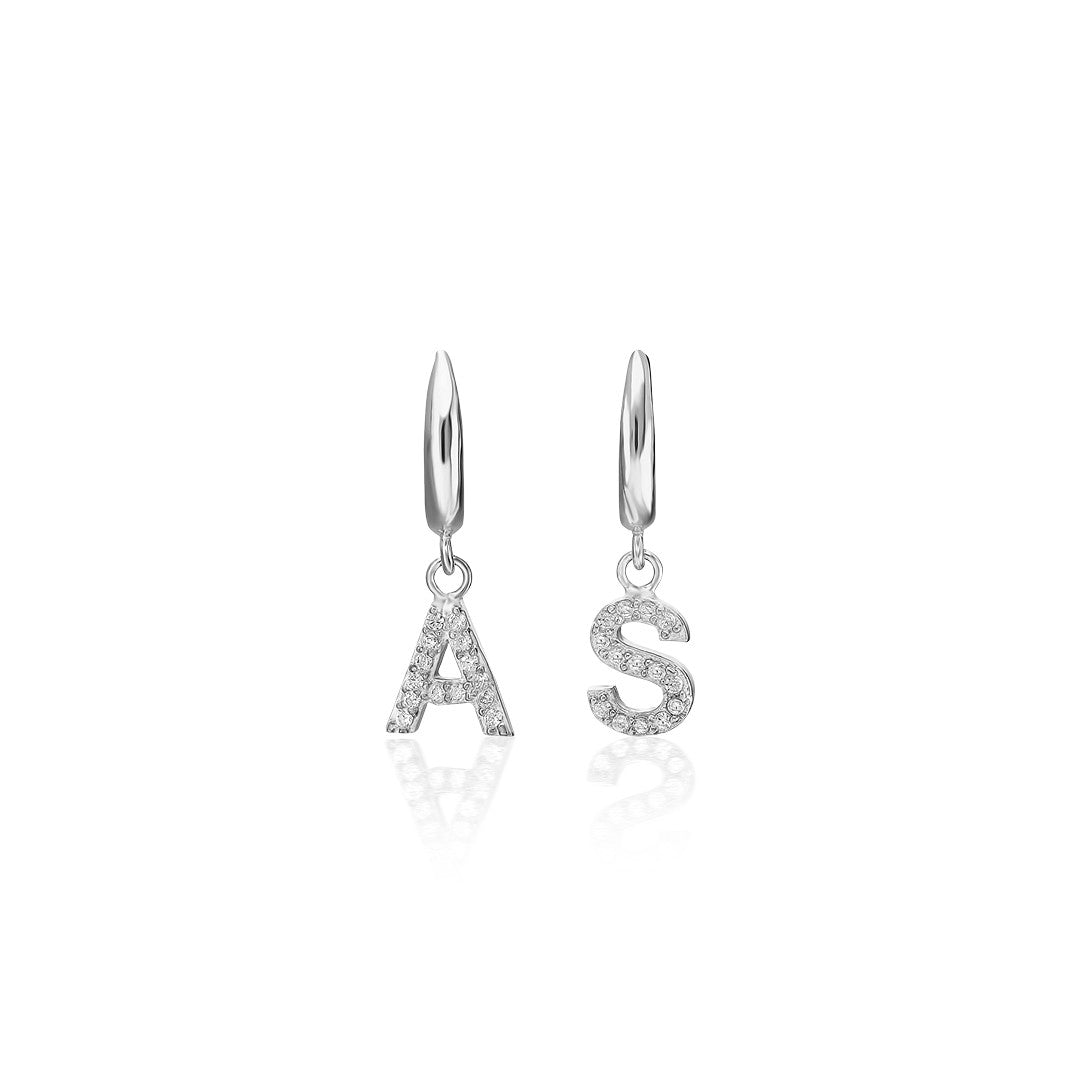 14K GOLD letter earrings with sparkling stones