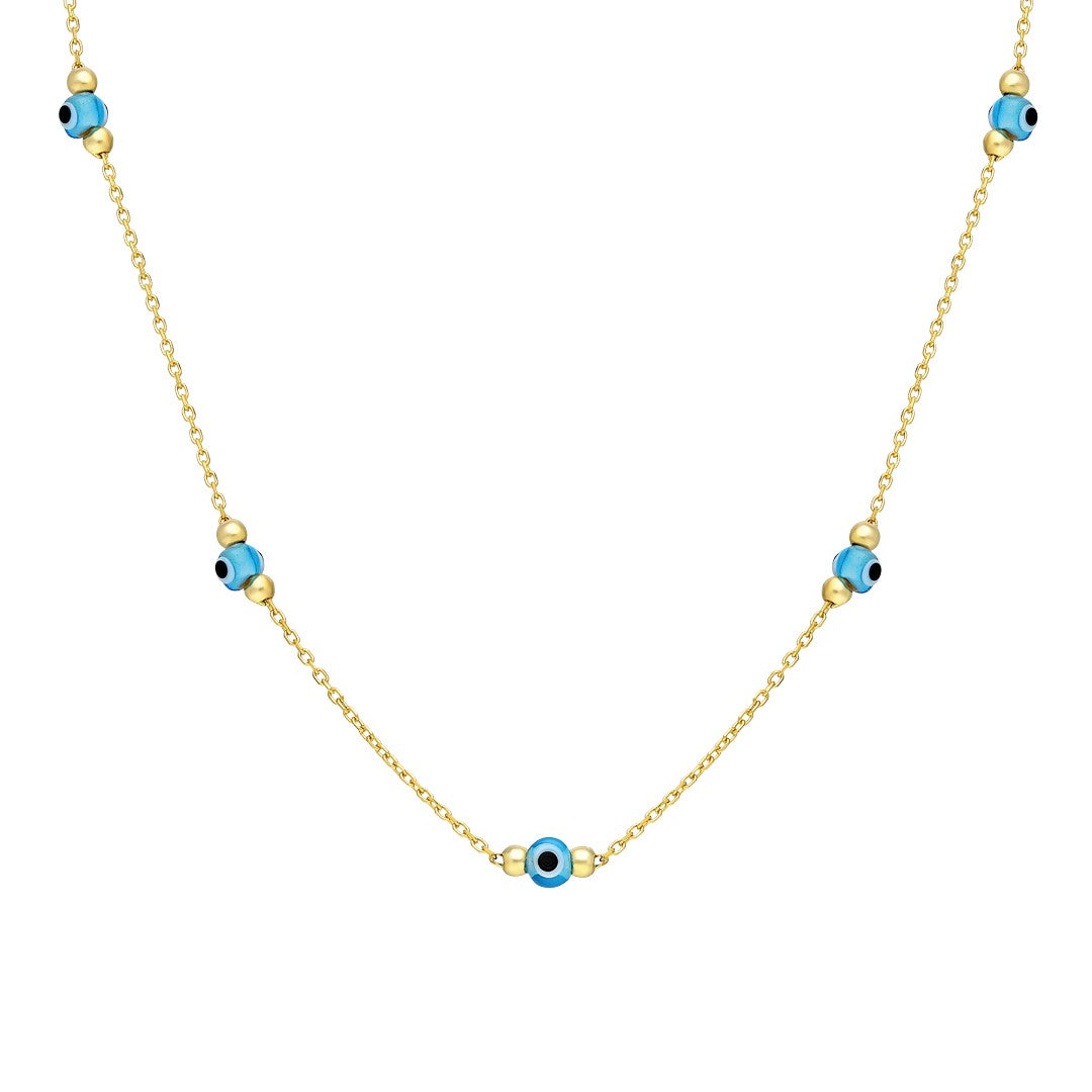 necklace with eyelet row stones