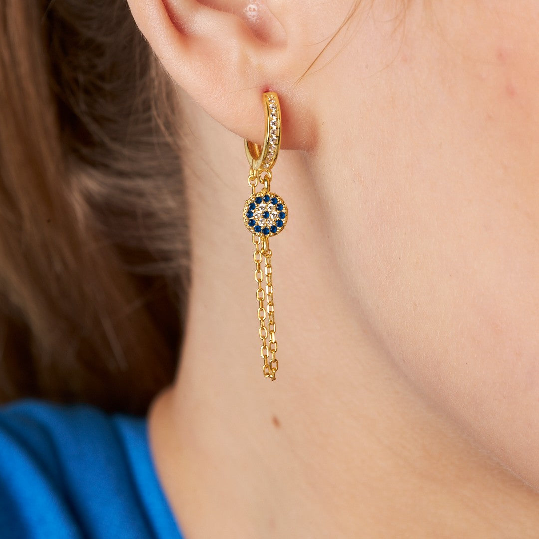 evil eye earrings with dangling earrings