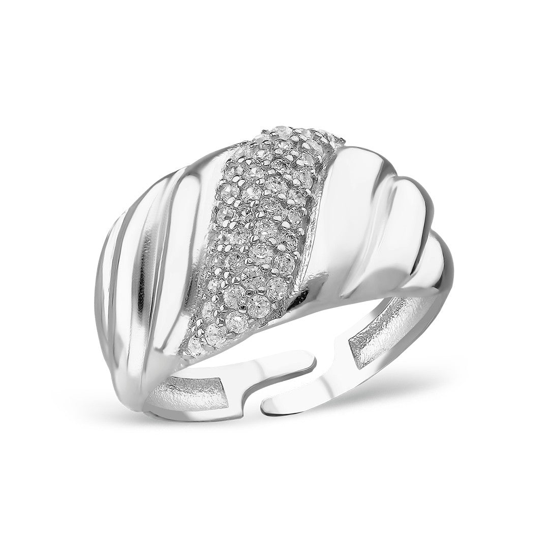 Ring mit geschwungenem Design und Stein