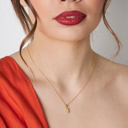 14K GOLD Baguette Haze Necklace