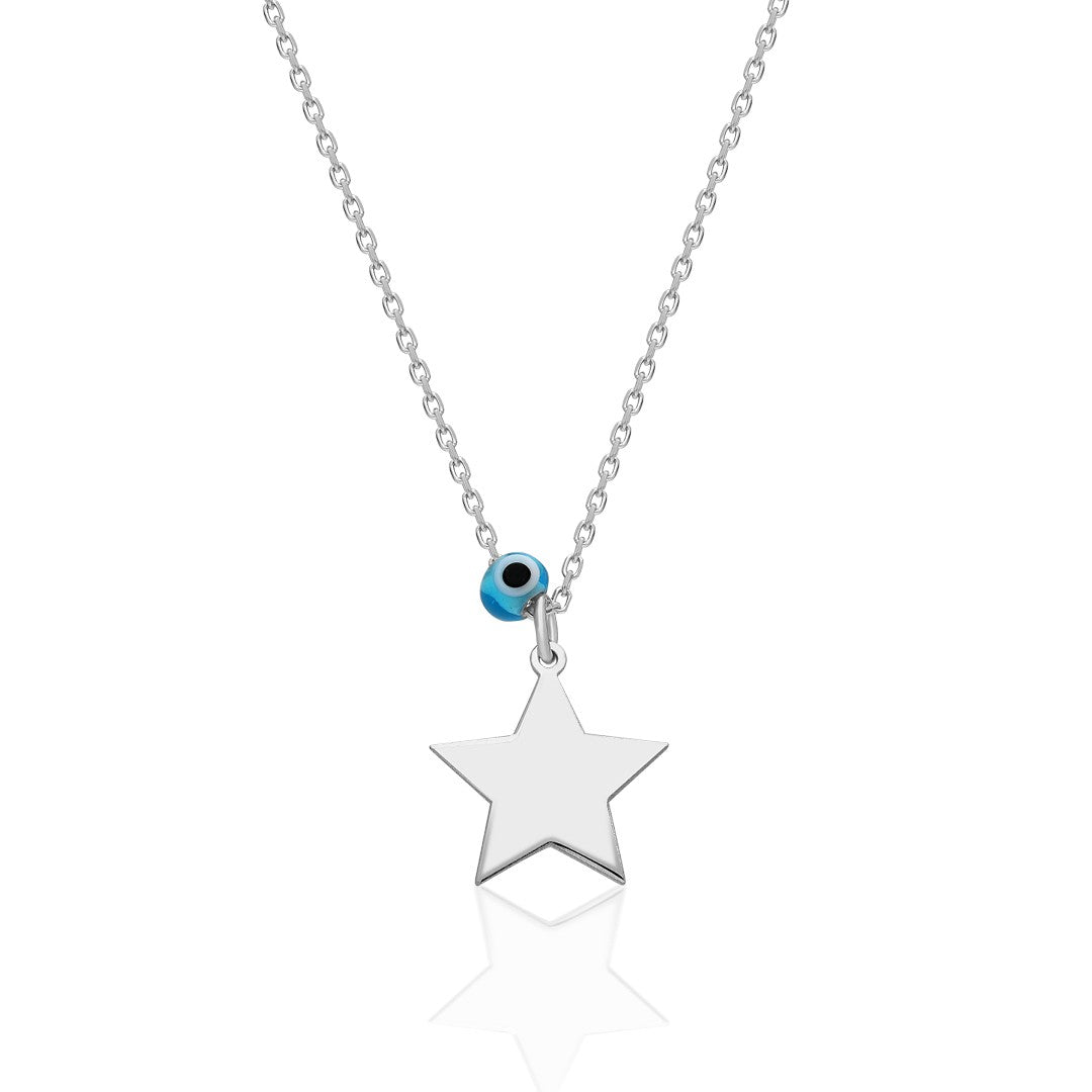 Evil eye filled star necklace