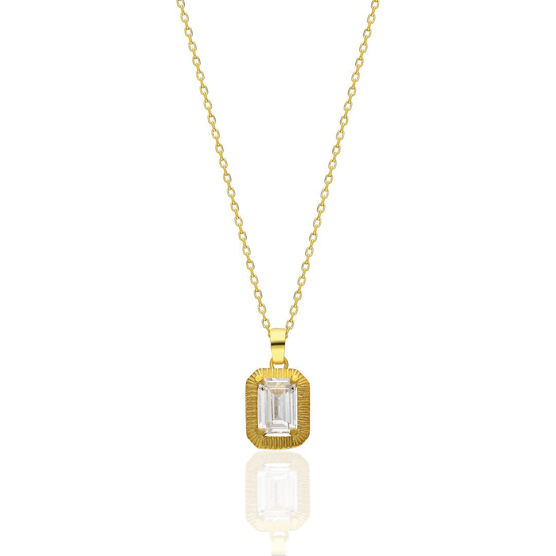 14K GOLD Baguette Haze Necklace