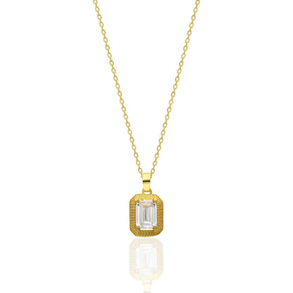 14K GOLD Baguette Haze Necklace