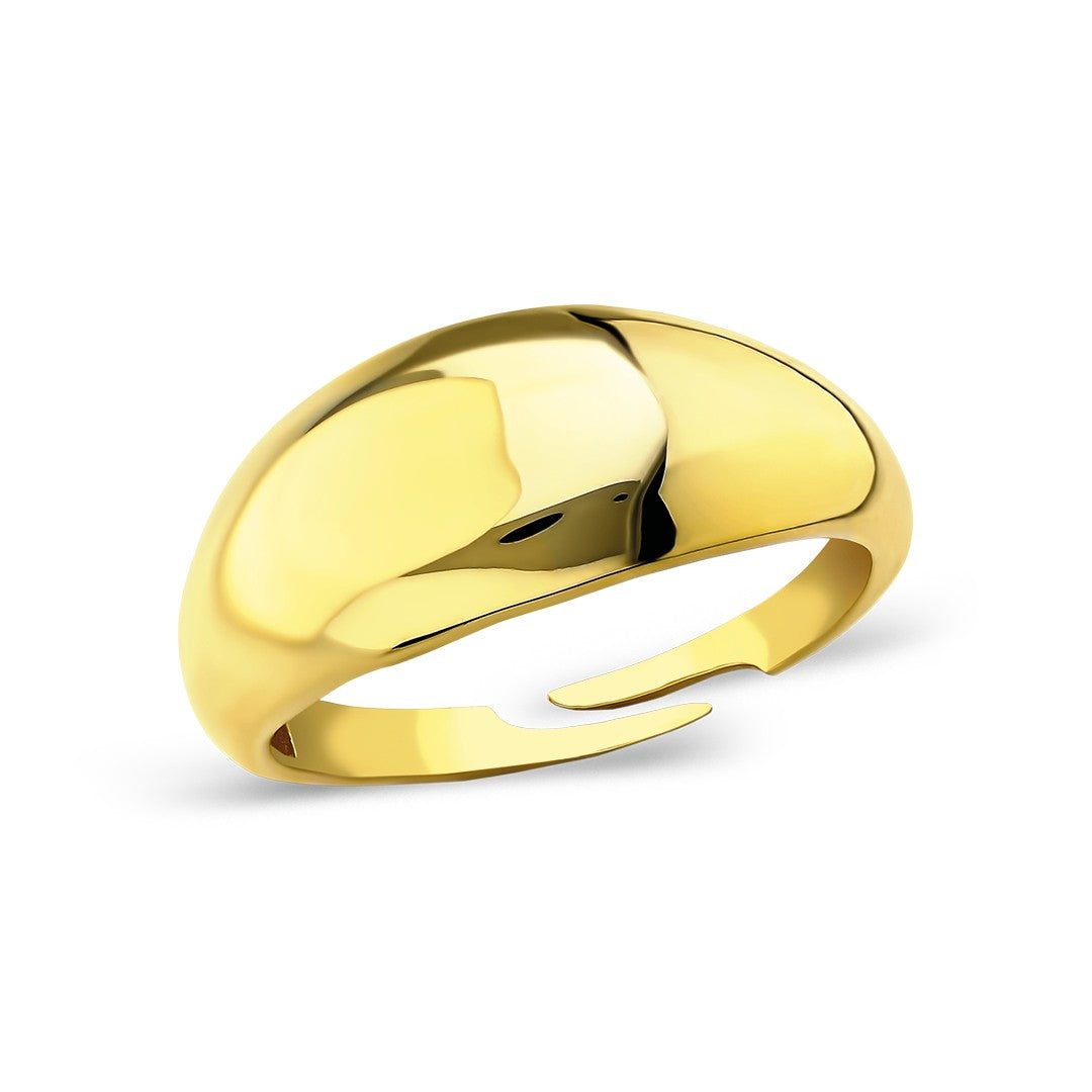 14K GOLD Gebogener flacher Modellring