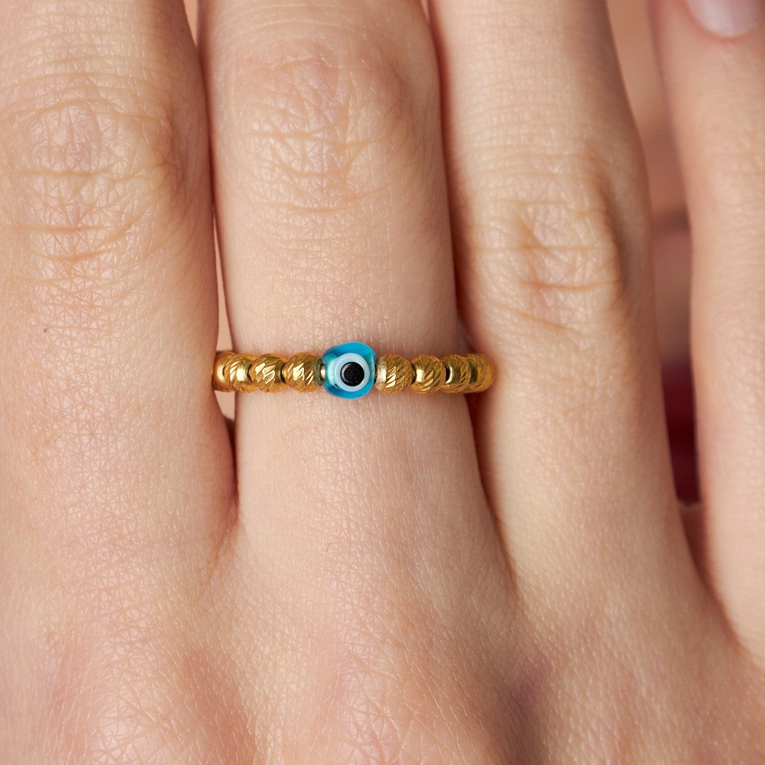 14K GOLD Dorıca Evil Eye Ring