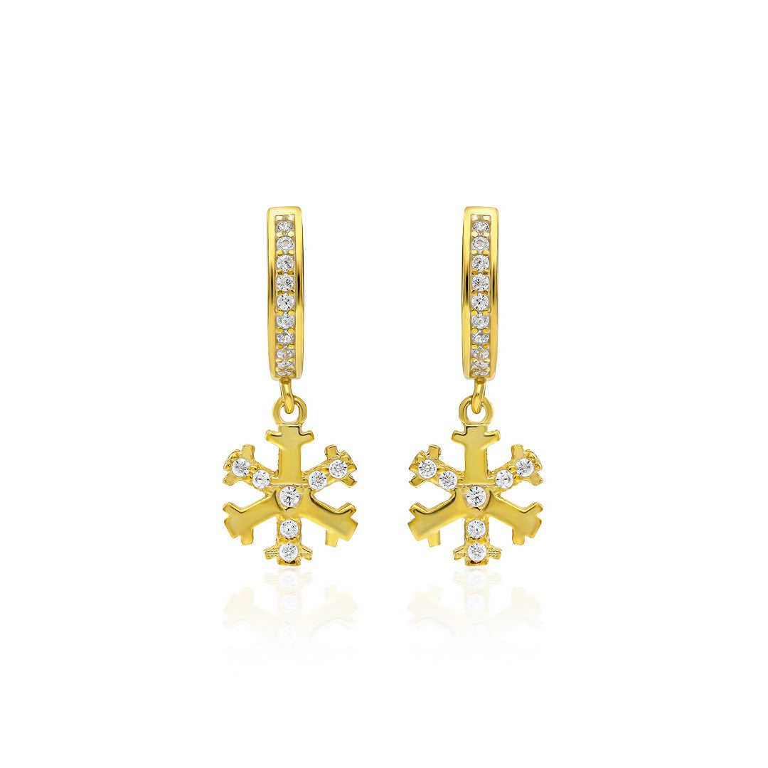 earrings with snowflake motif