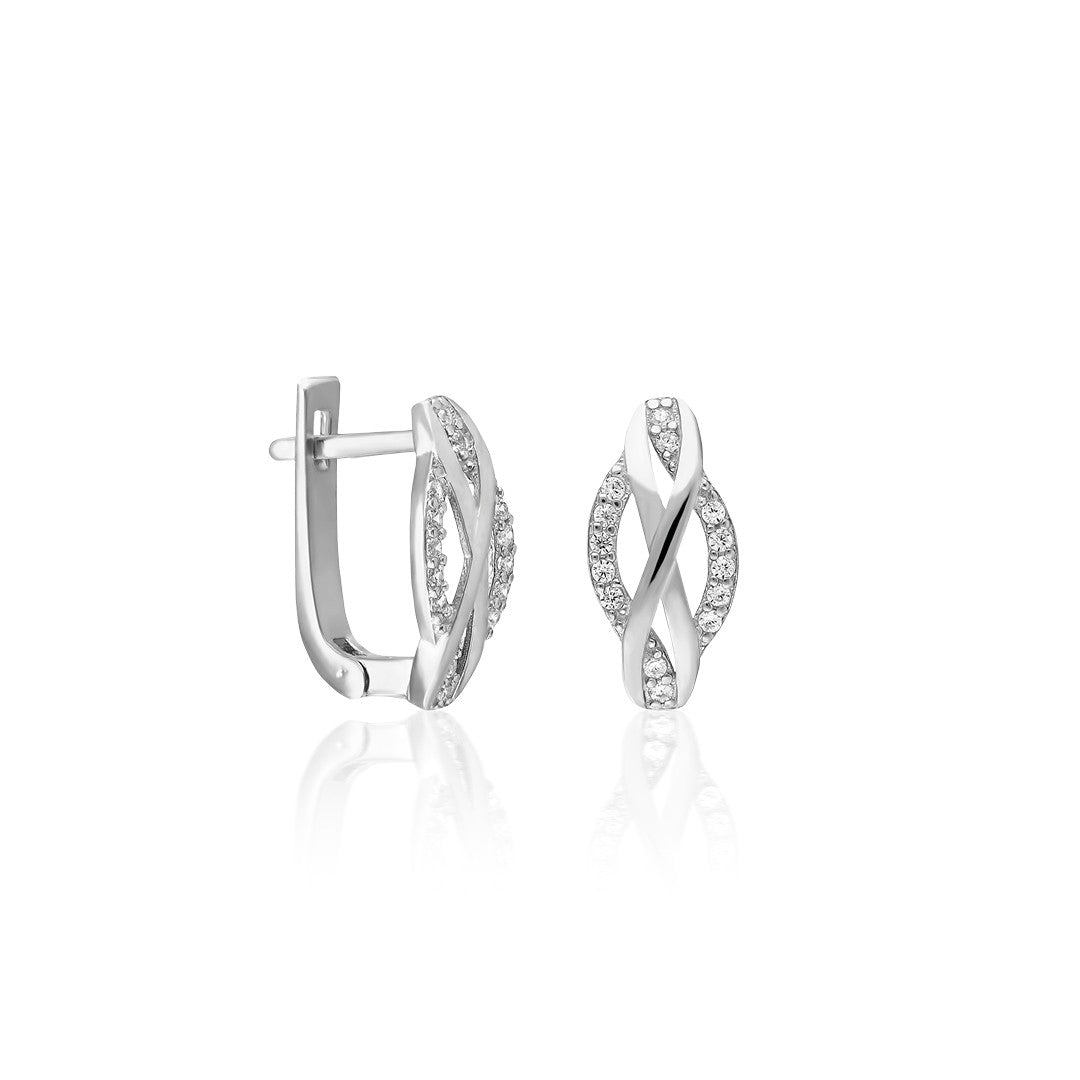 Earrings with stone infinity datey