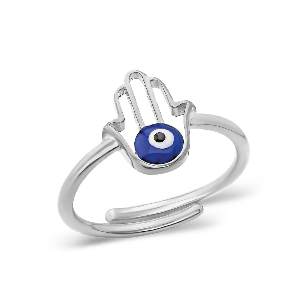 Evil eye fatima hand ring