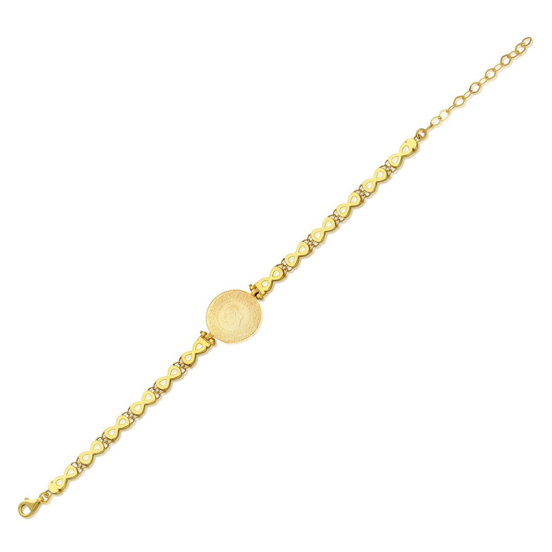 14K GOLD Gevierteltes unendliches Kettenarmband