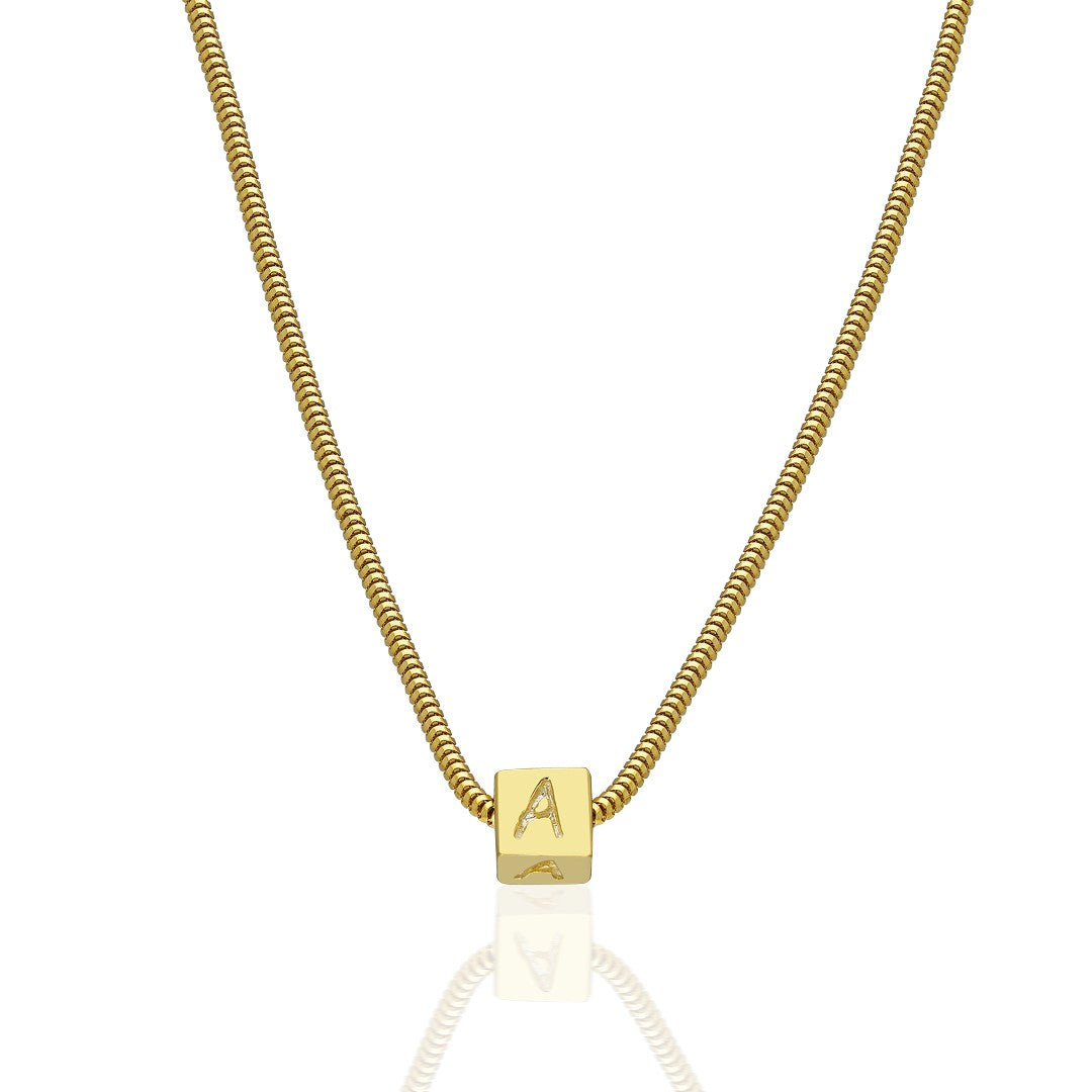 Name Necklace - Cube Letter Chain Necklace