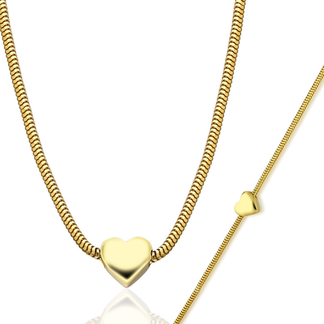 Curved Heart Necklace Set