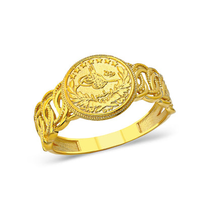 14K GOLD Gedrehter Ring mit Monogramm