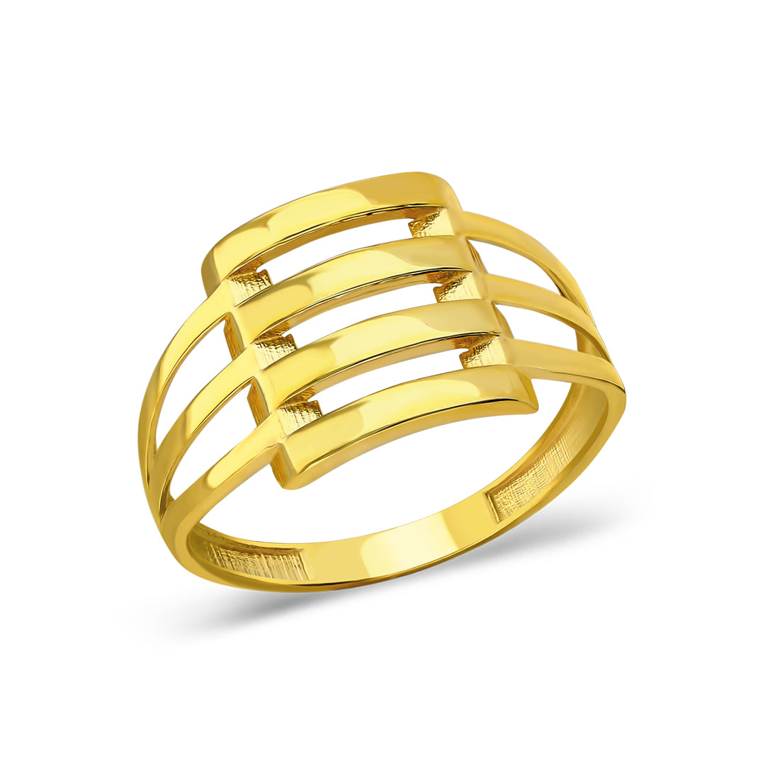 14K GOLD Glatter Rippenring