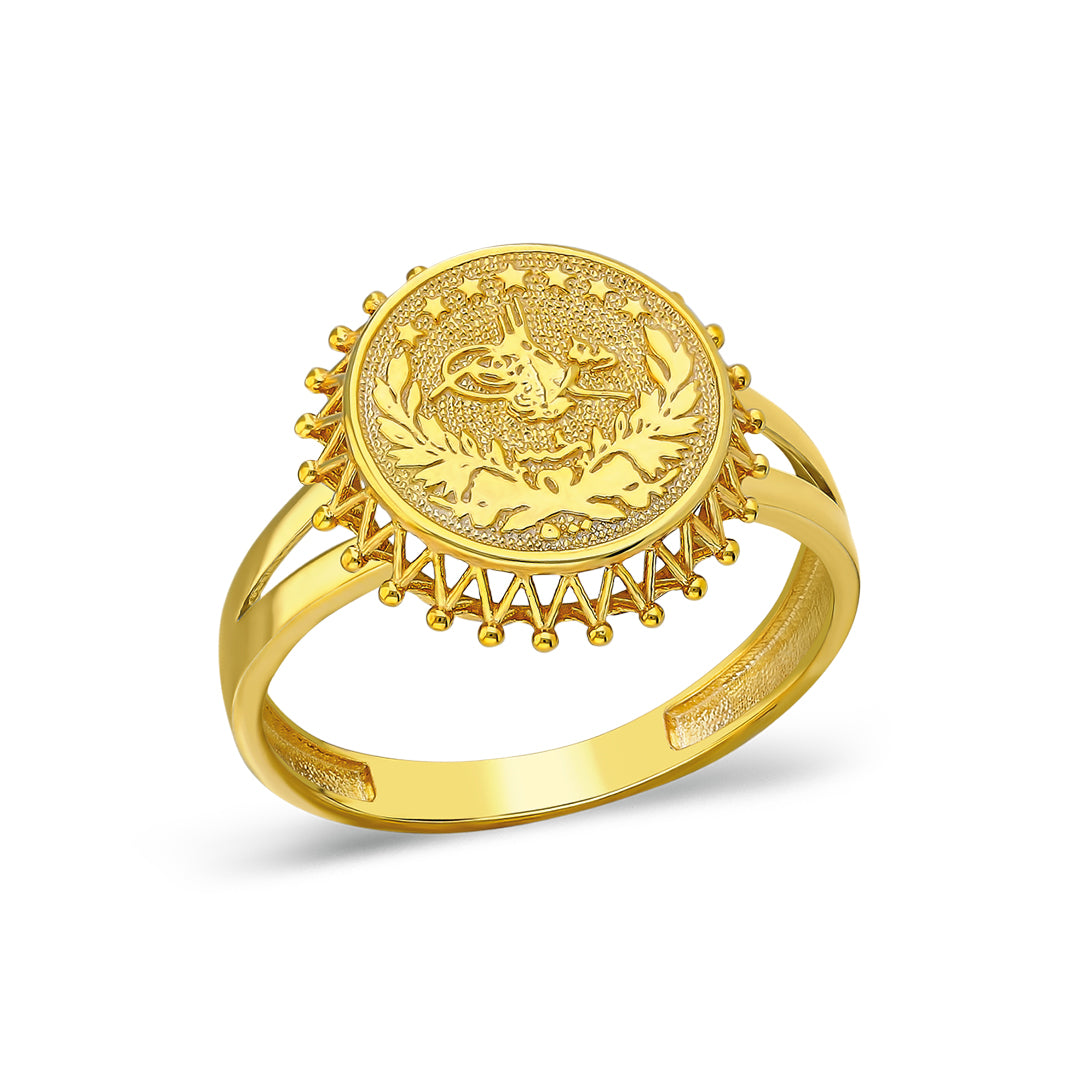 14K GOLD Partridge Ring with reşat Gold