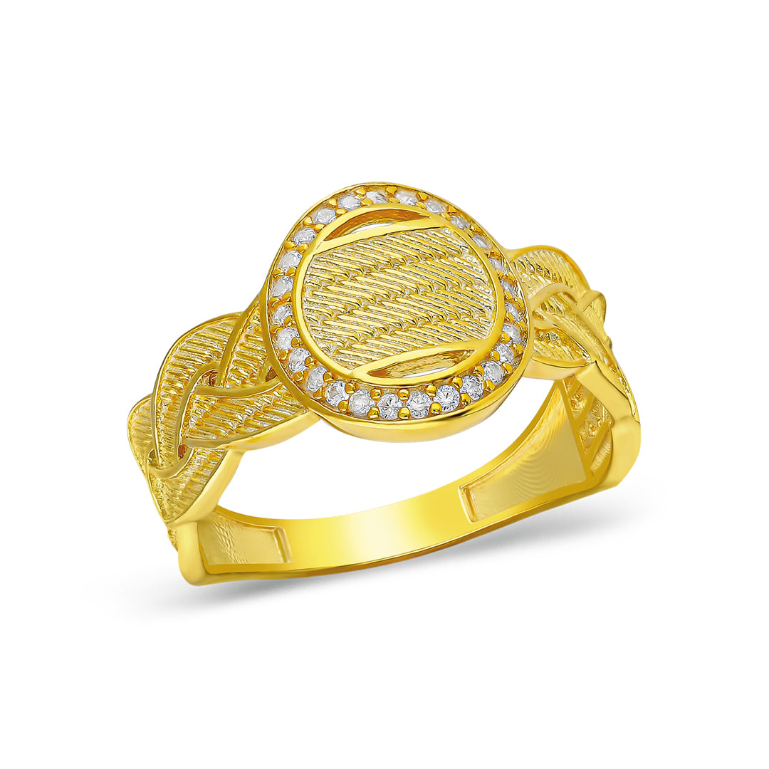 14K GOLD Weidenring mit geflochtenen Steinen Modell