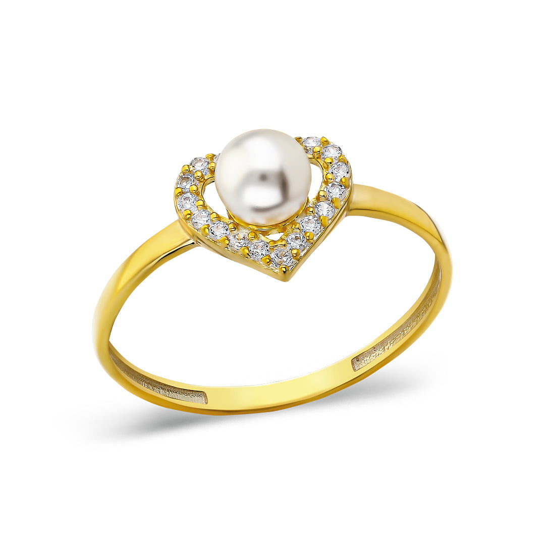 heart with pearl ring