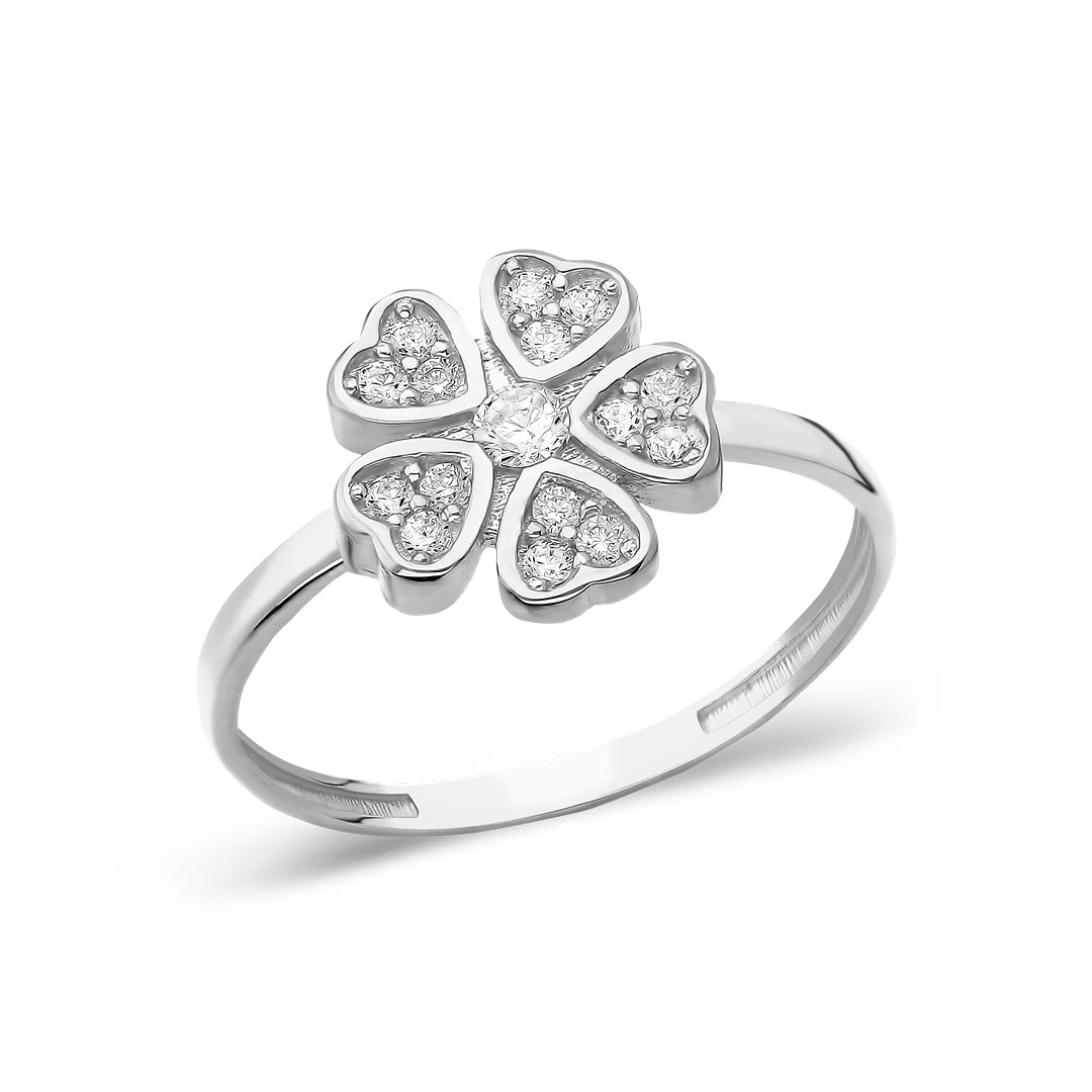 clover ring with stones