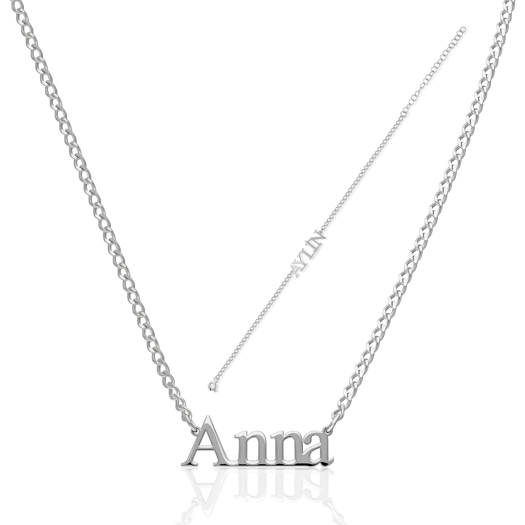 14K GOLD hatted name chain necklace