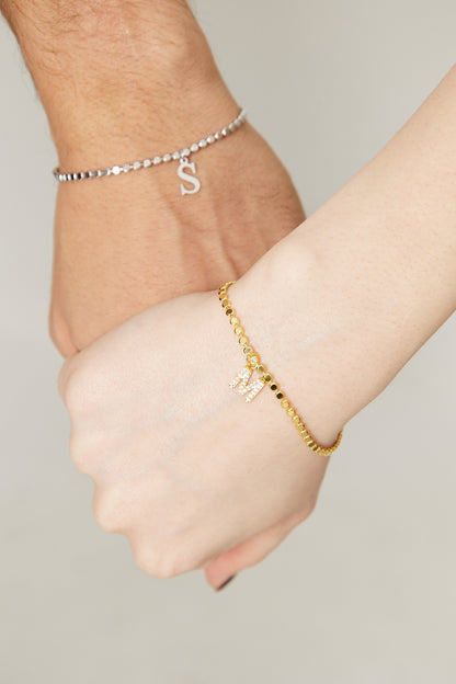 Buchstabe Bulk Chain Couple Armbänder